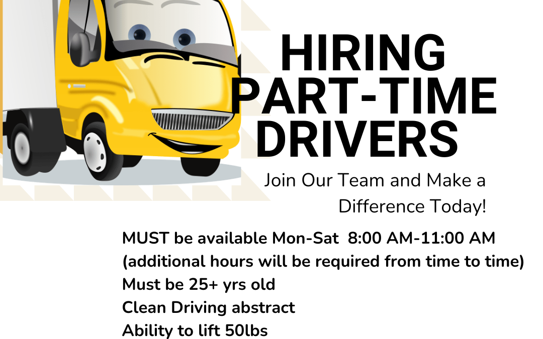 Now Hiring Part-time Drivers
